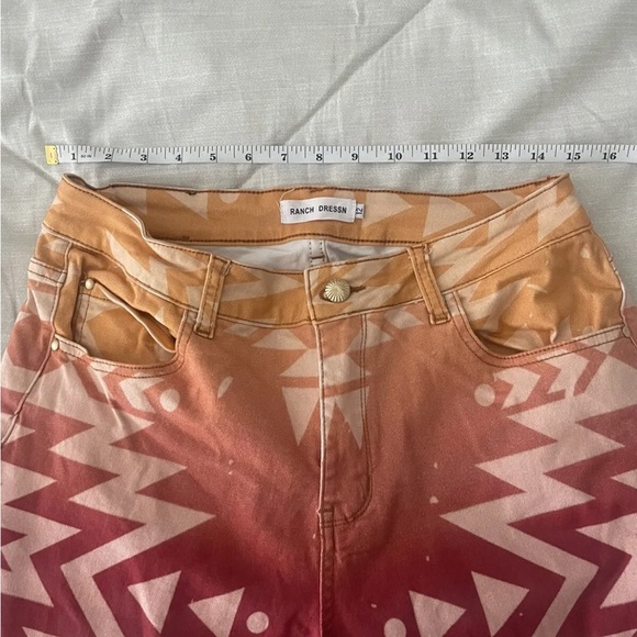 Rare RANCH DRESS'N Aztec Bronco Cowboy Horse Western Rodeo Bucking Flare Pants12 - Picture 7 of 9